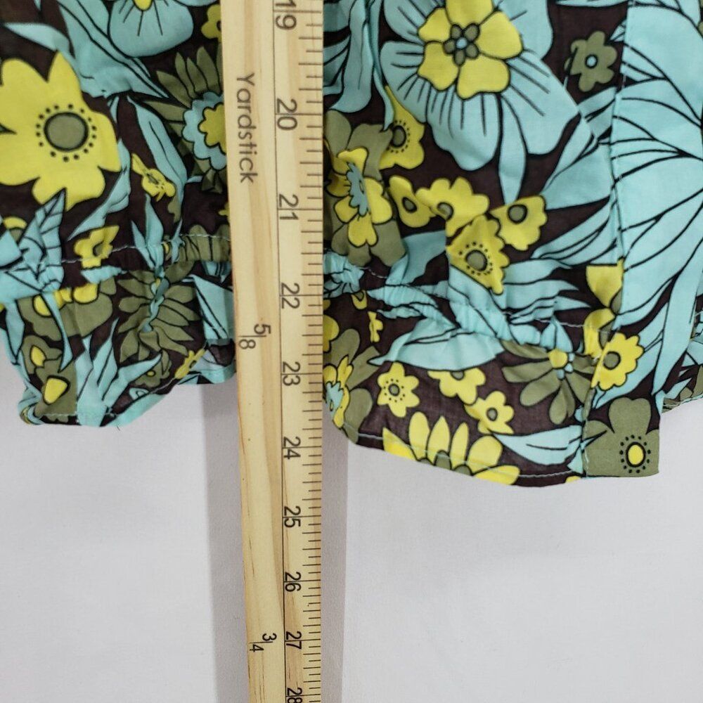 INC International Concepts Blue Floral Button Front Top Small Casual (AR) - Picture 6 of 7